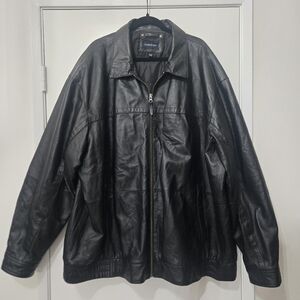 Harbor Bay Genuine Leather Black Biker Outlaw Jacket 4XL Tall